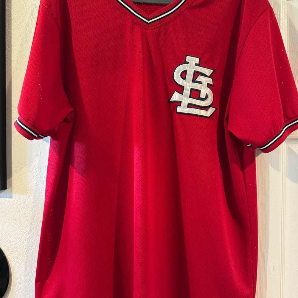MLB Red Jersey with White and Black Accents